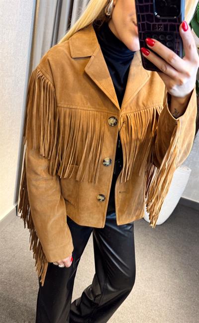 MASSİ PÜSKÜLLÜ SÜET CEKET TABA