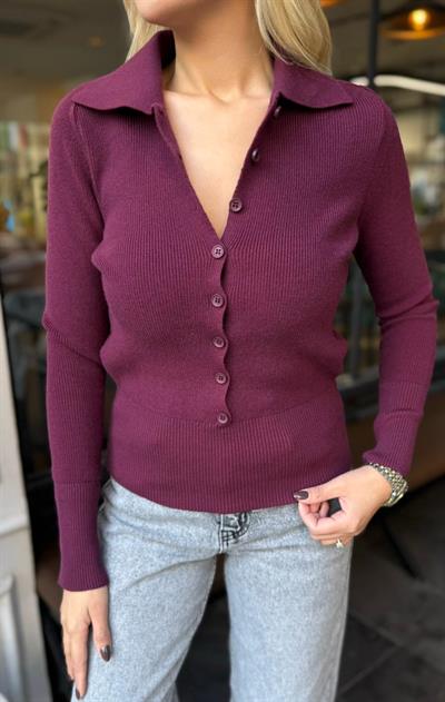 MÜRDÜM POLO YAKA DÜĞMELİ KAZAK