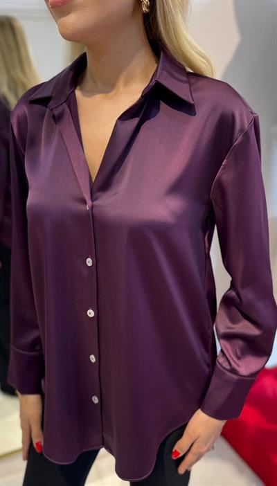 MÜRDÜM SATEN UZUN KOLLU GÖMLEK