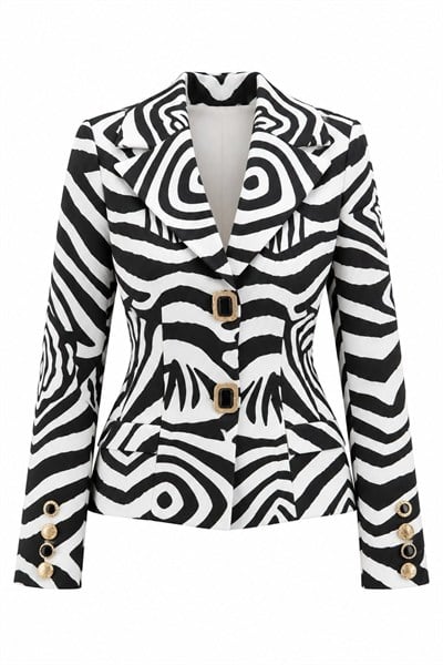 OLENCA ZEBRA DESEN VATKALI CEKET