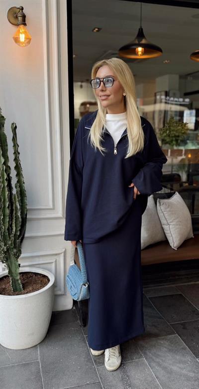 ÖNDEN FERMUARLI SWEAT ETEK TAKIM