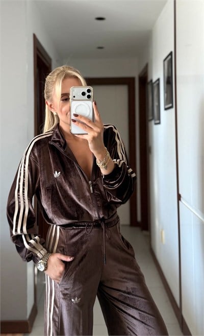 ORJ MARKA ADS KAHVE KADİFE ESOFMAN  TAKIM