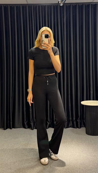ORJ MARKA BERSH CROP TAKIM SİYAH