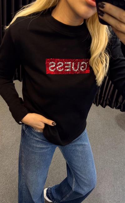 ORJ MARKA GUS TAŞ İŞLEMELİ TSHİRT SİYAH