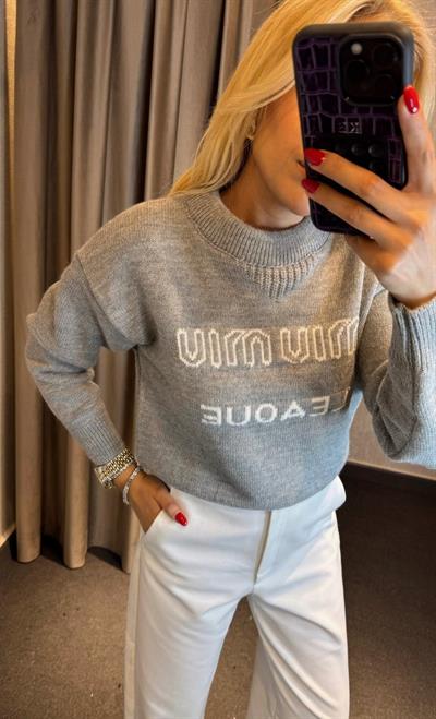 ORJ MARKA LOGOLU MİU LEAQUE  KAZAK GRİ