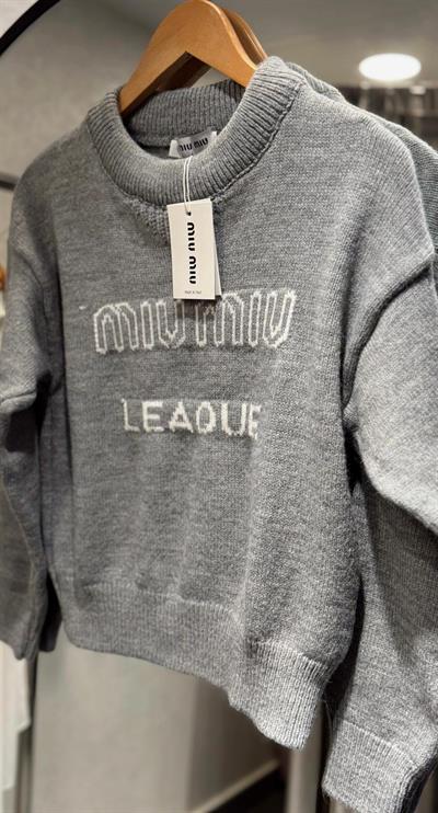 ORJ MARKA LOGOLU MİU LEAQUE  KAZAK GRİ