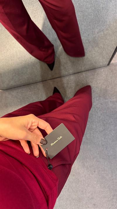 ORJ MARKA MASSİ BALIKÇI YAKA MODAL BLUZ BORDO