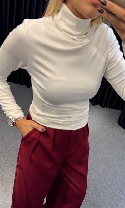 ORJ MARKA MASSİ BALIKÇI YAKA MODAL BLUZ EKRU