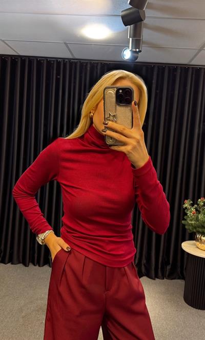 ORJ MARKA MASSİ BALIKÇI YAKA MODAL BLUZ BORDO