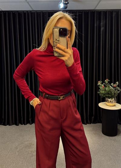 ORJ MARKA MASSİ BALIKÇI YAKA MODAL BLUZ BORDO