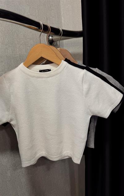ORJ MARKA MASSİ KISA KOLLU CROP TRİKO GRİ