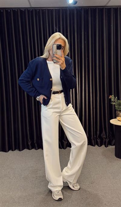 ORJ MARKA MASSİ V YAKA GOLD DÜĞMELİ HIRKA LACİVERT