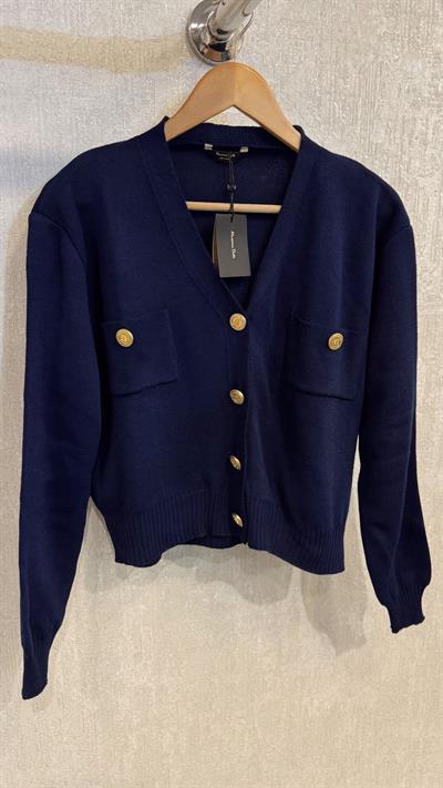 ORJ MARKA MASSİ V YAKA GOLD DÜĞMELİ HIRKA LACİVERT