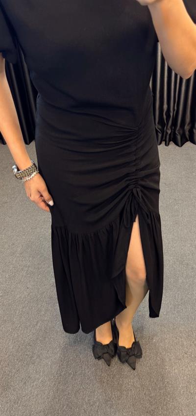 ORJ MARKA YIRTMACI AYARLANABİLİR ELBİSE SİYAH