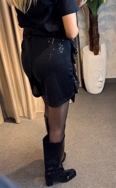 ORJ MARKA ZR DRAPE DETAYLI ŞORT ETEK SİYAH