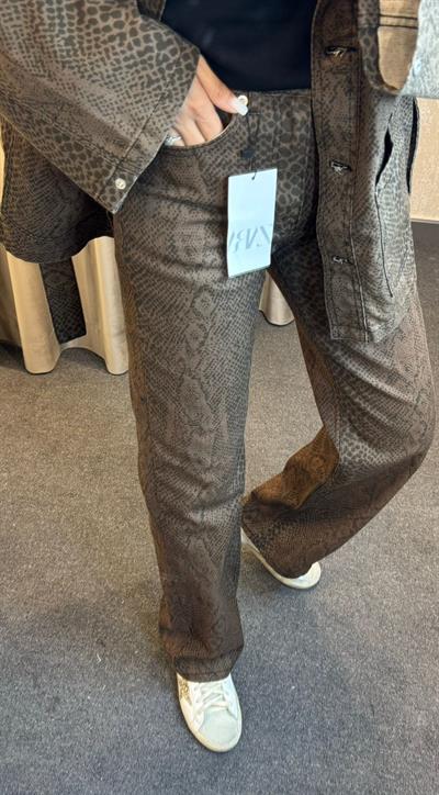 ORJ MARKA ZR LEOPAR DESENLİ STRAİGHT JEAN HAKİ