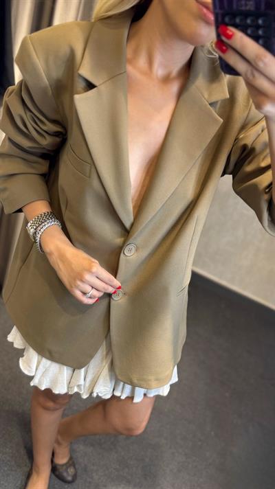 OVERSİZE BLAZER CEKET VİZON