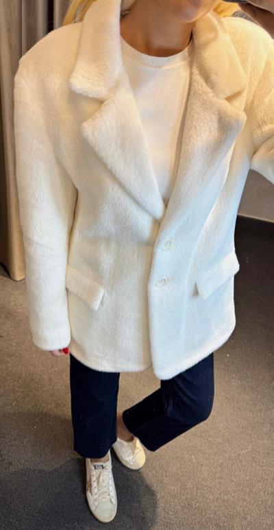 PELUŞ BLAZER CEKET EKRU