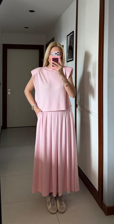 PEMBE MODAL VATKALI BLUZ ETEK TAKIM