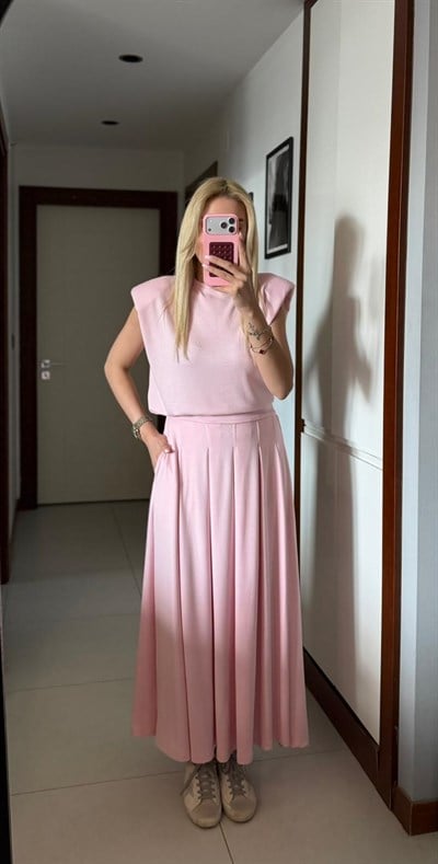 PEMBE MODAL VATKALI BLUZ ETEK TAKIM