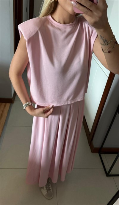 PEMBE MODAL VATKALI BLUZ ETEK TAKIM