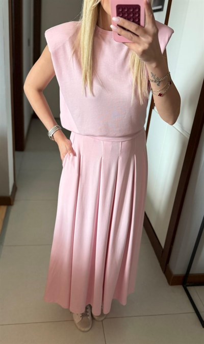 PEMBE MODAL VATKALI BLUZ ETEK TAKIM