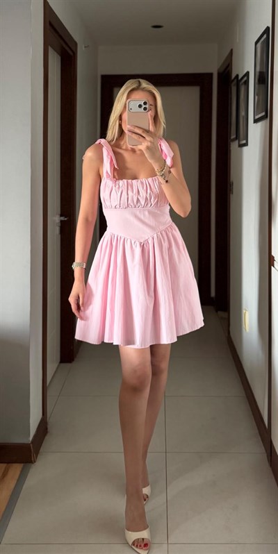 PEMBE NİA ELBİSE