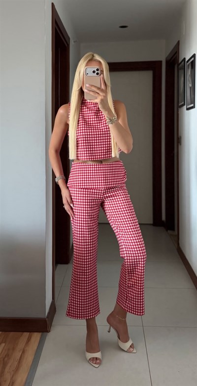 PÖTİKARELİ BLUZ PANTOLON TAKIM