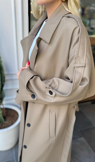 PREMİUM İÇ ASTARLI KUŞAKLI TRENÇKOT