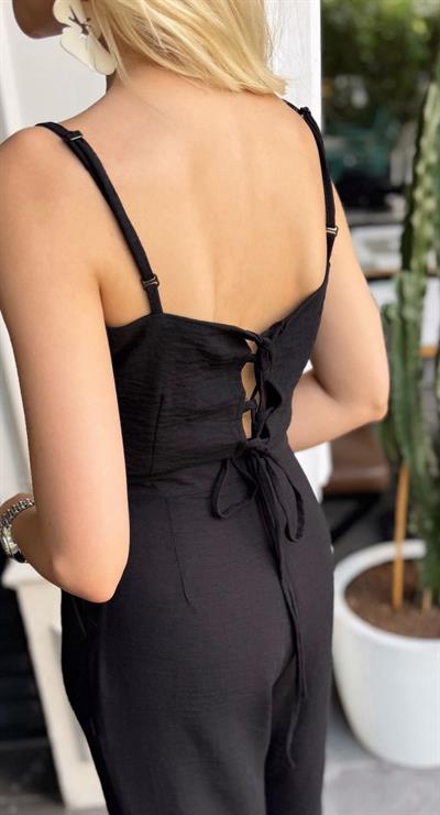 RİVA ASKILI ARKADAN BAĞLAMALI CROP SİYAH