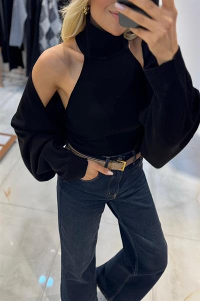 SİYAH BOLERO DETAYLI TRİKO TAKIM