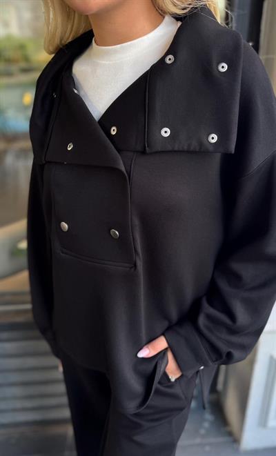 SİYAH ÇITÇIT DETAYLI PREMİUM KALİTE MODAL TAKIM