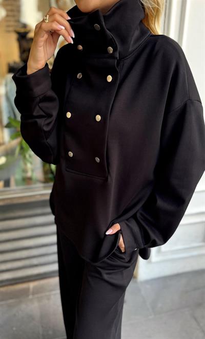 SİYAH ÇITÇIT DETAYLI PREMİUM KALİTE MODAL TAKIM