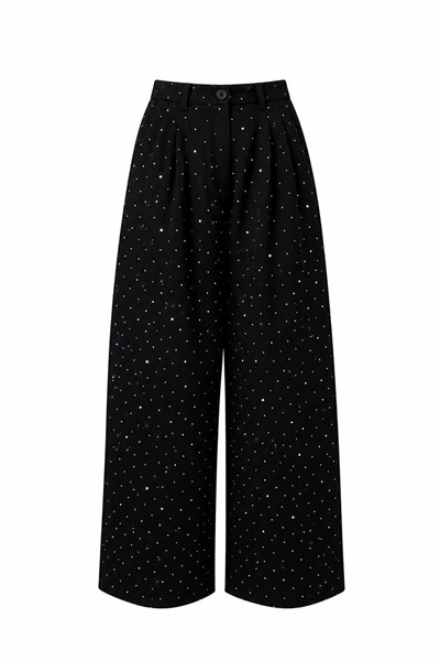 SİYAH İTHAL TAŞLI BALON PANTOLON