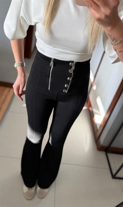 SİYAH MARKA MODEL ÇİFT FERMUARLI İSPANYOL TAYT