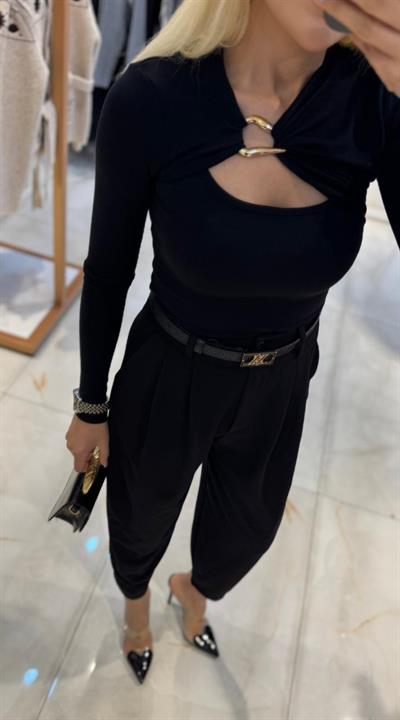 SİYAH PREMİUM İKİ DÜĞMELİ ŞALVAR PANTOLON