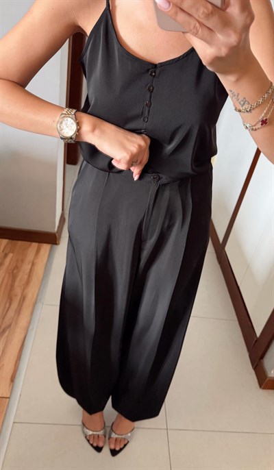 SİYAH PREMİUM TENSEL ŞALVAR PANTOLON