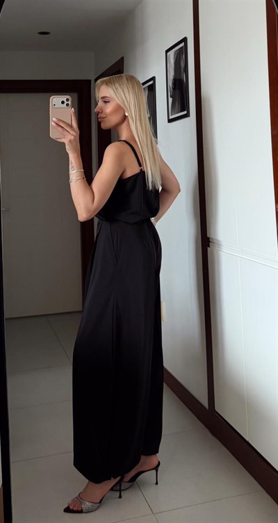 SİYAH PREMİUM TENSEL ŞALVAR PANTOLON