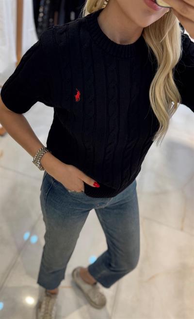 SİYAH RAİKA KISA KOL TRİKO