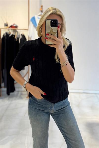 SİYAH RAİKA KISA KOL TRİKO