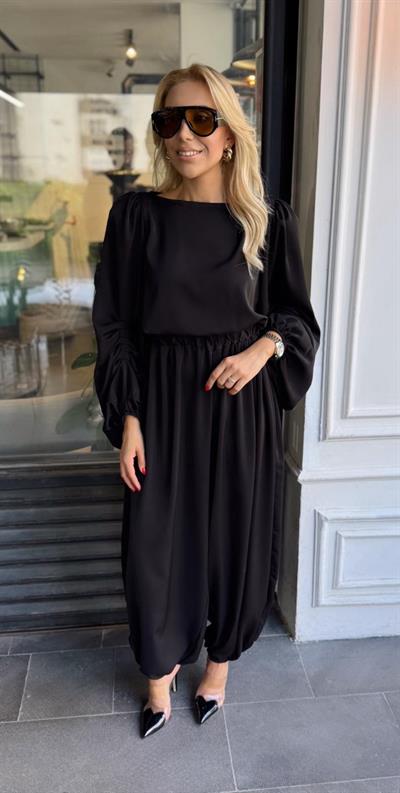 SİYAH VATKALI BALON PAÇA TULUM