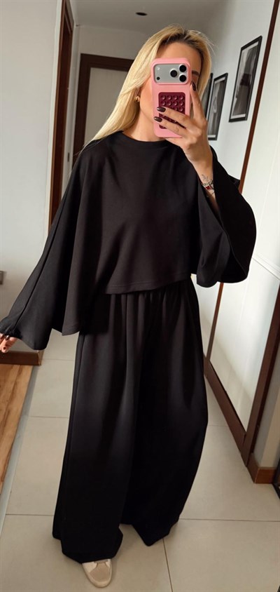 SİYAH YARASA KOL MODAL TAKIM