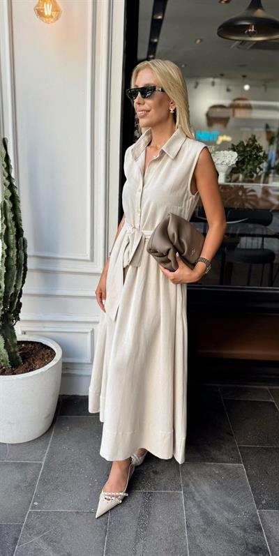 SOPHİA GÖMLEK ELBİSE BEJ