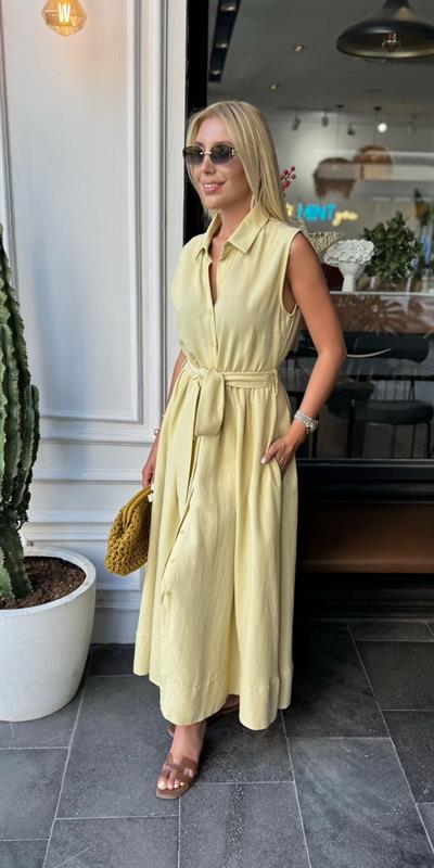 SOPHİA GÖMLEK ELBİSE SARI