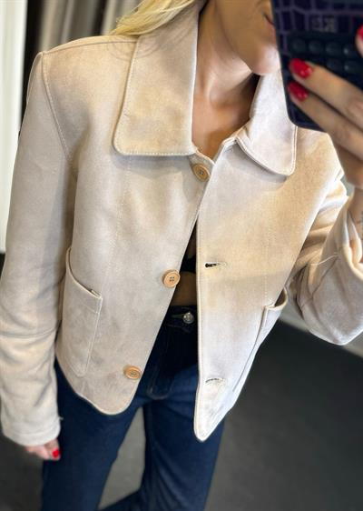 SÜET CEPLİ CEKET BEJ