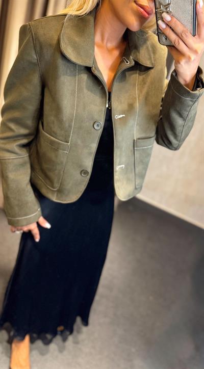 SÜET CEPLİ CEKET HAKİ