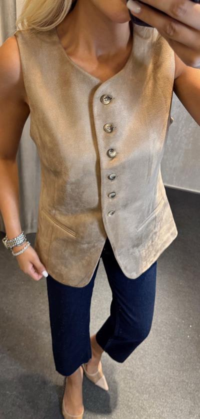 SÜET DUBLİN YELEK VİZON