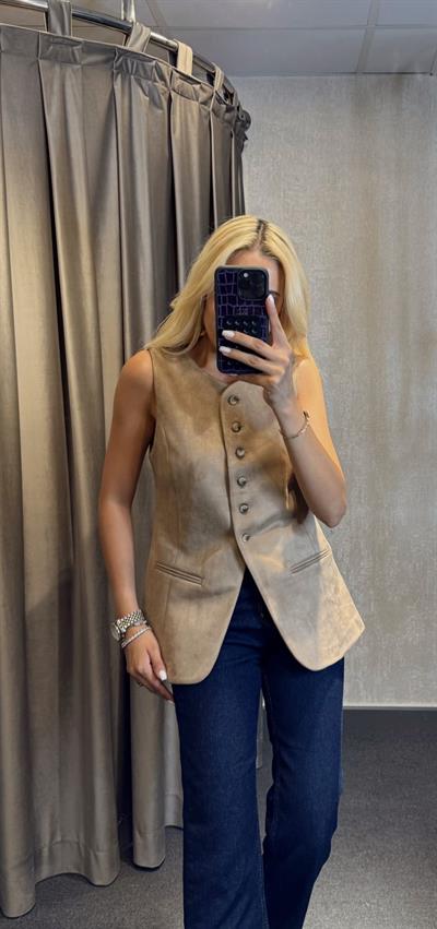 SÜET DUBLİN YELEK VİZON