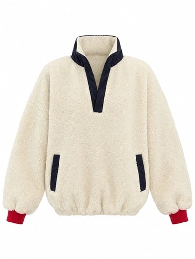 TEDDY NAKIŞLI PELUŞ SWEAT