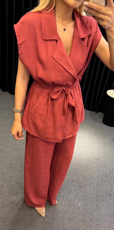 TENSEL YELEKLİ TAKIM KİREMİT